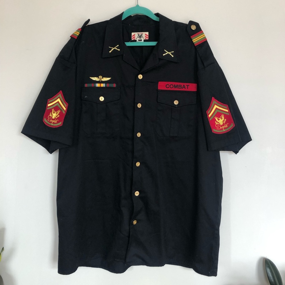 over-sized military shirt / dress